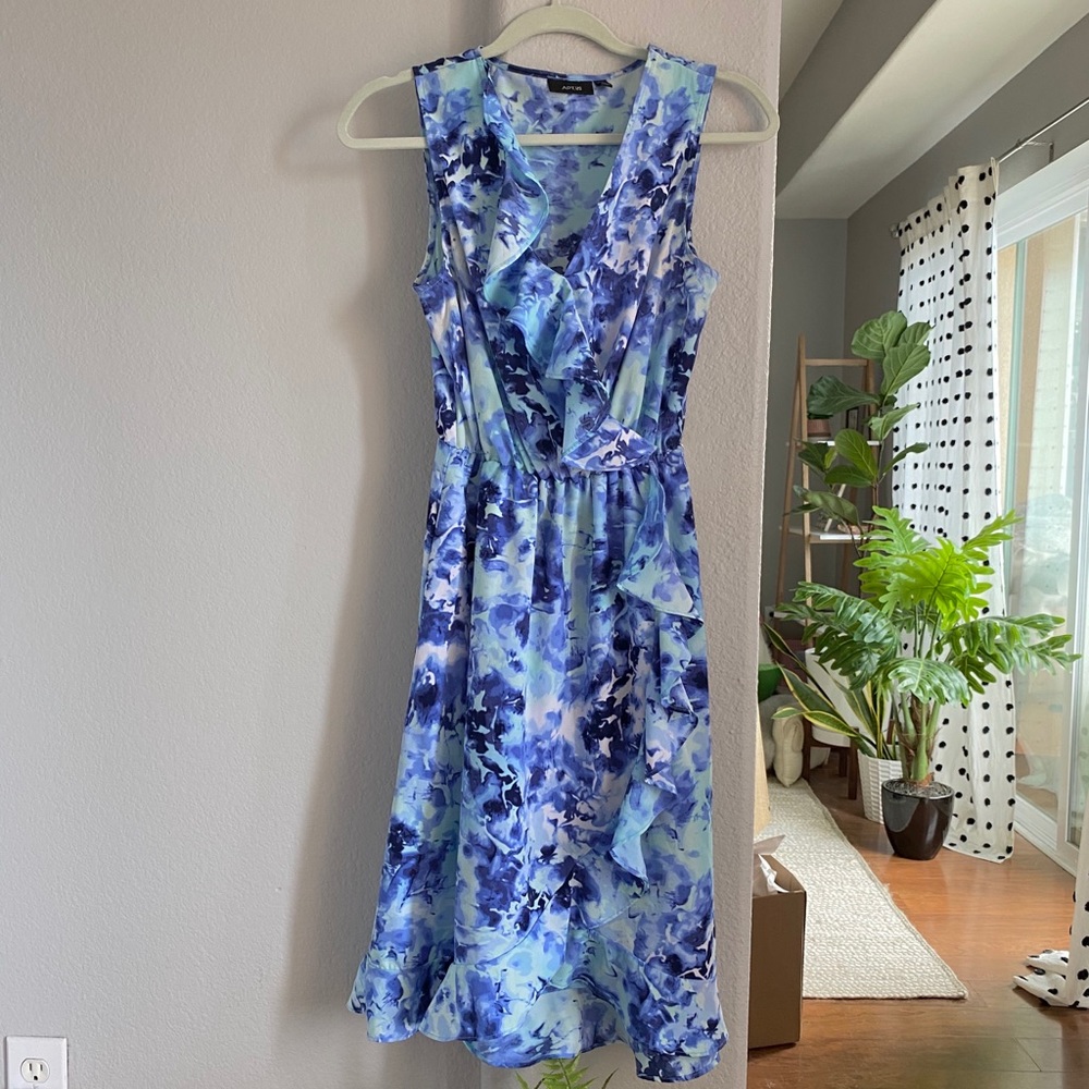 Apt 9 blue floral watercolor dress
